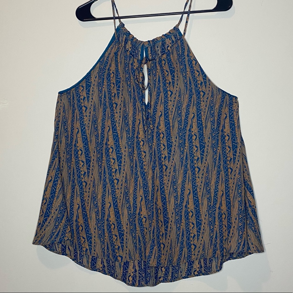 Zouk: (boutique brand), adjustable, patterned spaghetti strap tank top